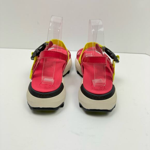 NEW Sorel Kinetic Impact Pink & Neon Yellow Outdoor Performance Sling Sandals - Picture 6 of 11